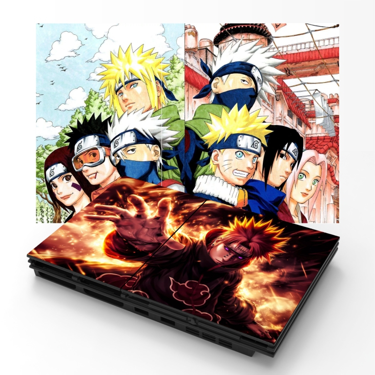 Skin para PS2 Slim - Naruto - Adesivo para Console e Controle.