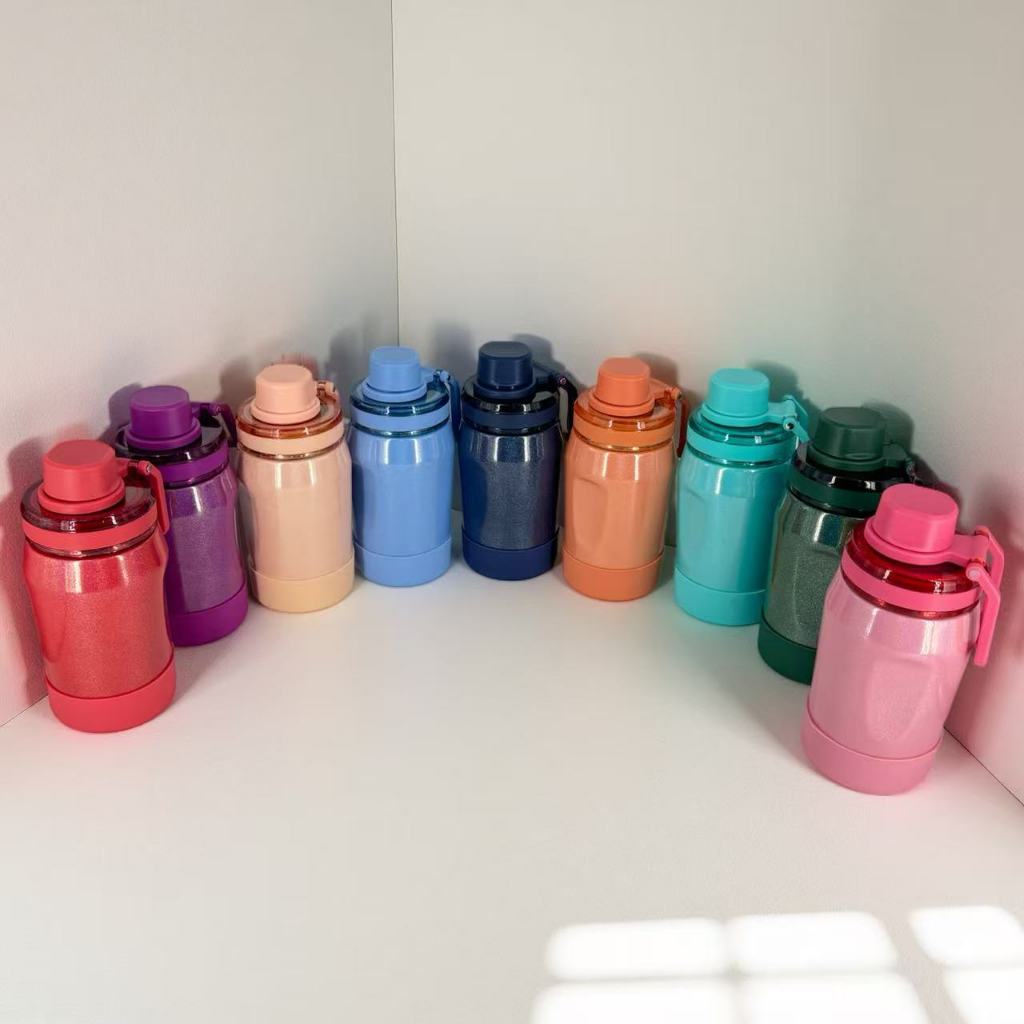 Garrafa Térmica Inox Esportiva Com proteção de Silicone Quente & Frio Com Isolamento Alça 350ML em Oferta na Shopee