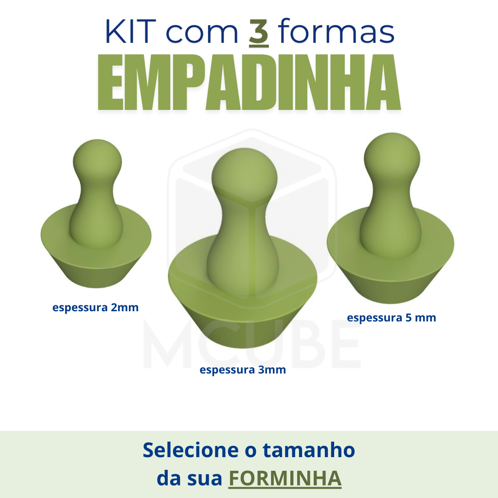 Kit de 3 Moldes Modelador para Empadinha - Várias Medidas em Oferta na Shopee