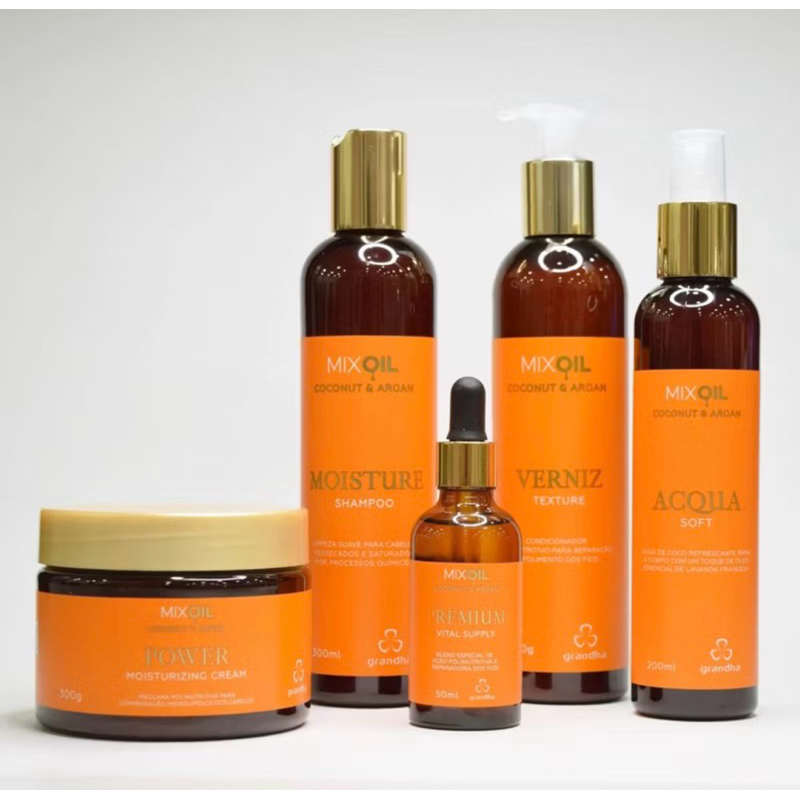 Kit Mix Oil Coconut & Argan Grandha Pós-praia e pós-piscina antienvelhecimento dos cabelos