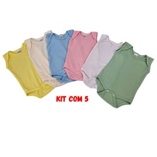 Body Bebê Regata Malha Canelada Menino Menina Neutro- KIT COM 5 -FABRICAÇÃO PRÓPRIA em Oferta na Shopee