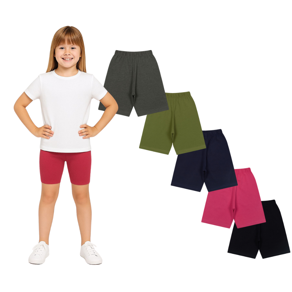 Shorts Bermuda Ciclista Cotton Infantil Juvenil Tam 3 Ao 16  Bermuda Menina Lisa Cores Sortidas