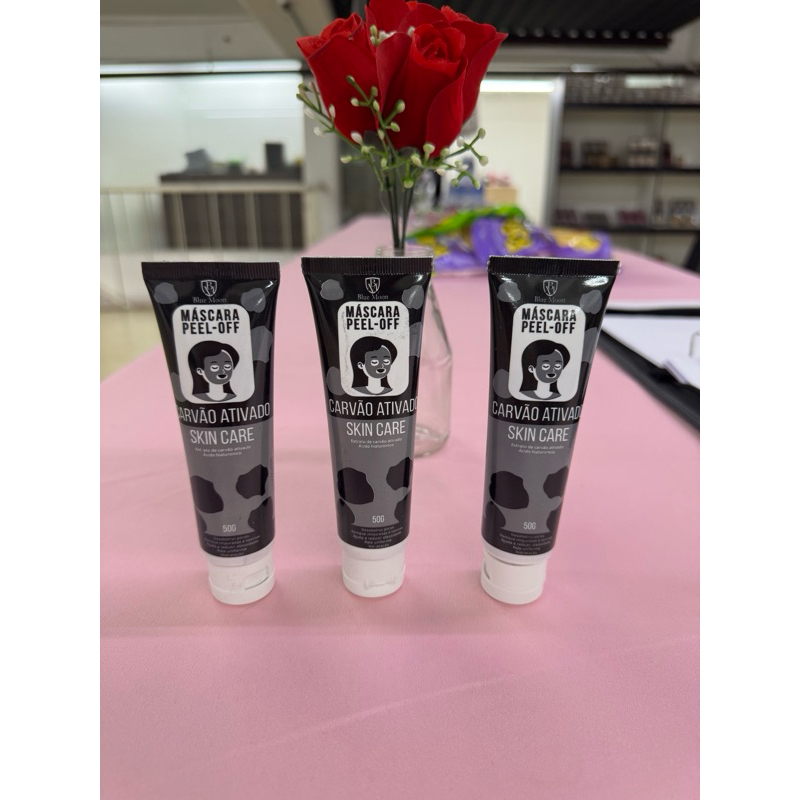Kit 3 Máscara Facial Peel Off Carvão Ativado 50g Limpeza Profunda