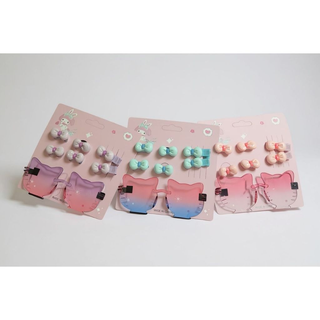 Conjunto de óculos de sol com presilha de cabelo e laço em Oferta na Shopee