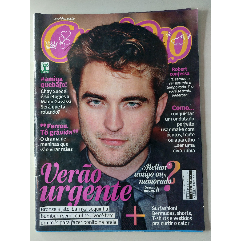 Revista Capricho Nº 1137 Robert Pattinson Chay Suede Justin Bieber Darren Criss 2011