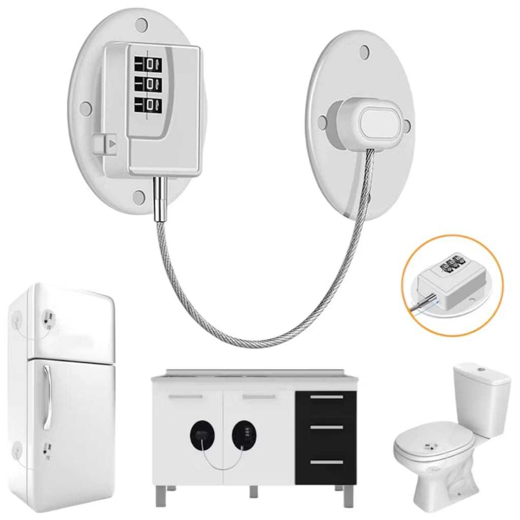 Travas de segurança multifuncionais para crianças: para refrigeradores, armários, janelas, portas e gavetas.