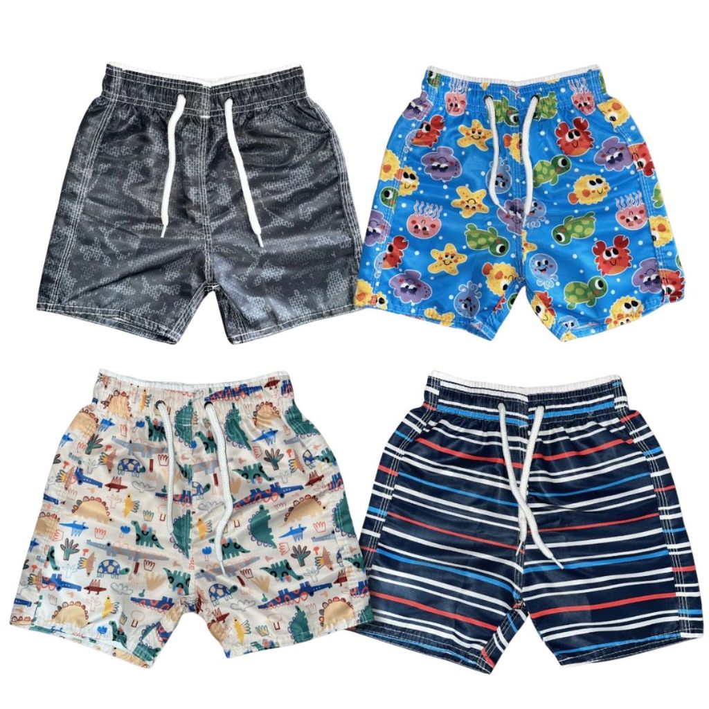 Kit 5 Bermuda Infantil Kit Shorts Para Menino Tactel Cordão Ajustável Tecido Tactel Masculino Kids Colors