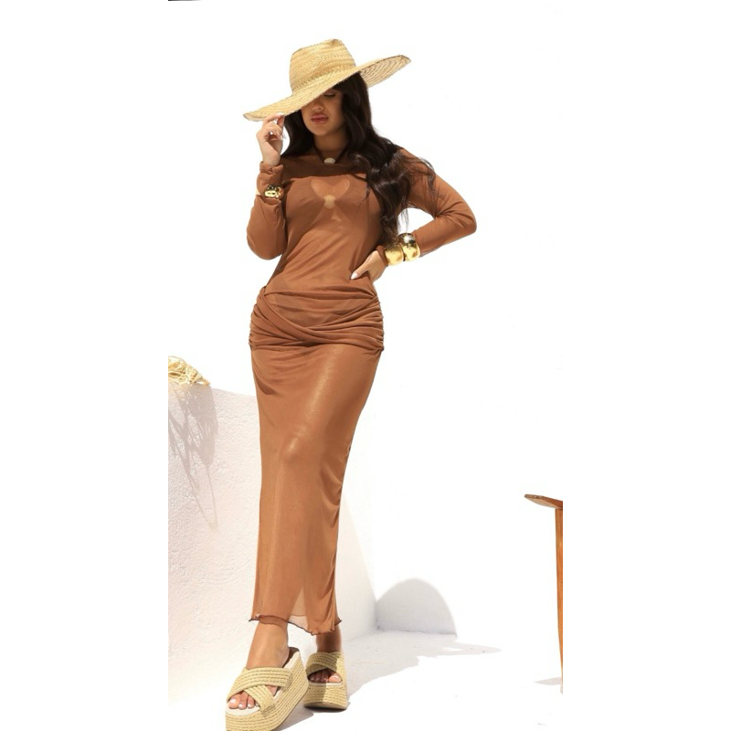 Saída de praia Vestido Bella… No tecido Tule, com detalhe de pala. Tamanho Único.