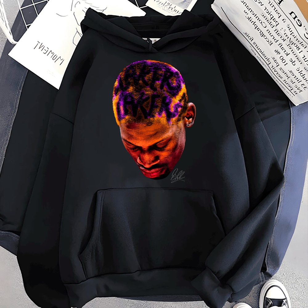Moletom Canguru Com Capuz Basquete LA dennis rodman Streetwear Personalizado em algodao unissex