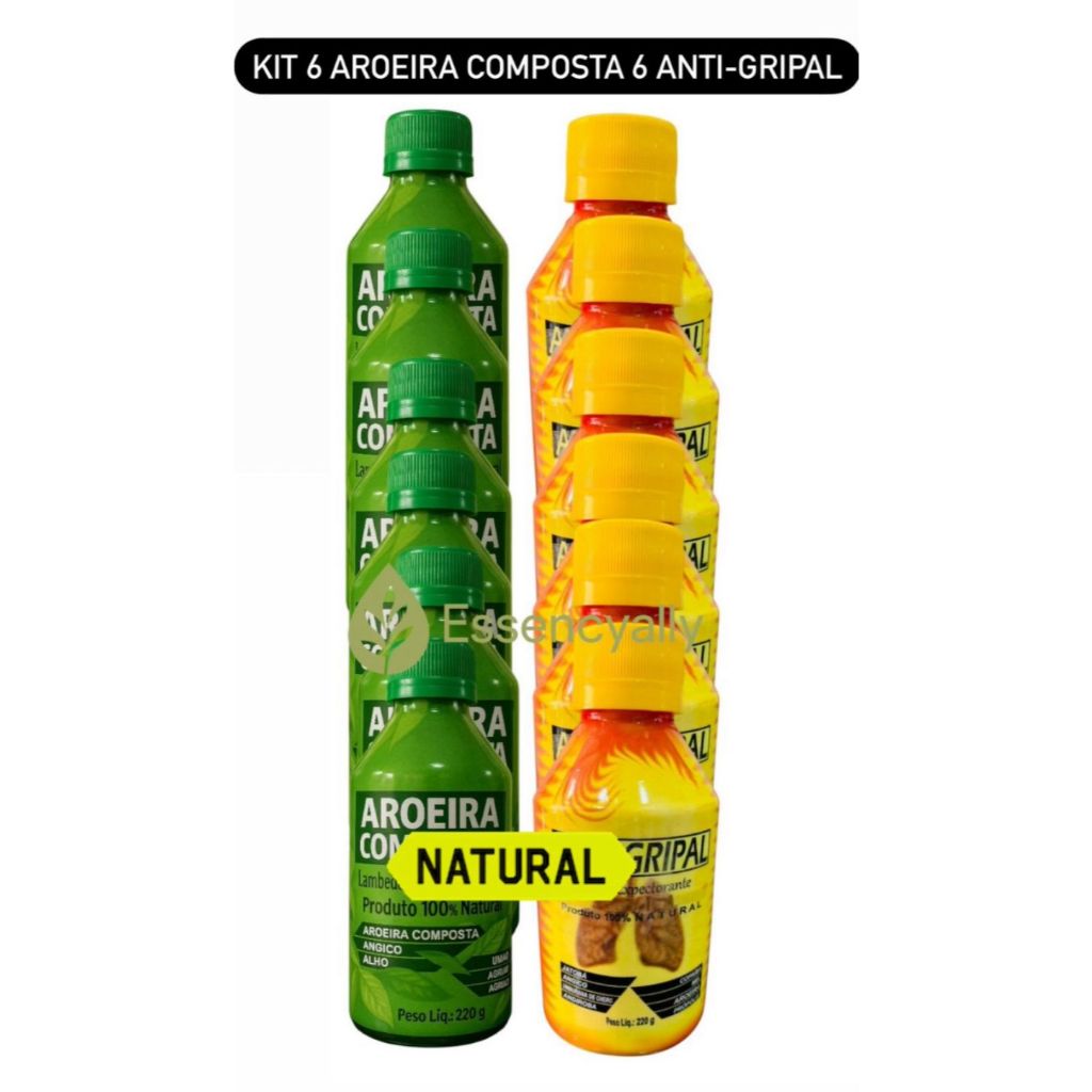 Kit Revenda Aroeira  e Anti-Gripal 12 Vasos  Amarelo ou Verde em Oferta na Shopee