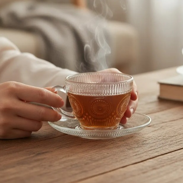 Jogo com 6 Xícaras + Pires de Vidro 200/220 ML em Oferta na Shopee