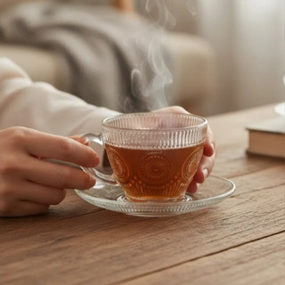 Jogo com 6 Xícaras + Pires de Vidro 200/220 ML em Oferta na Shopee