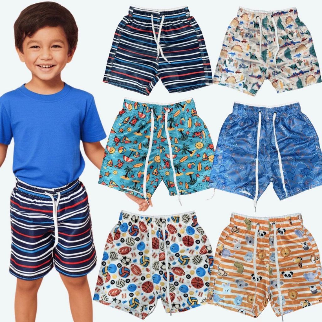 Kit 10 Bermuda Infantil Kit Shorts Para Menino Tactel Cordão Ajustável Premium Kit Shorts Infantil Masculino