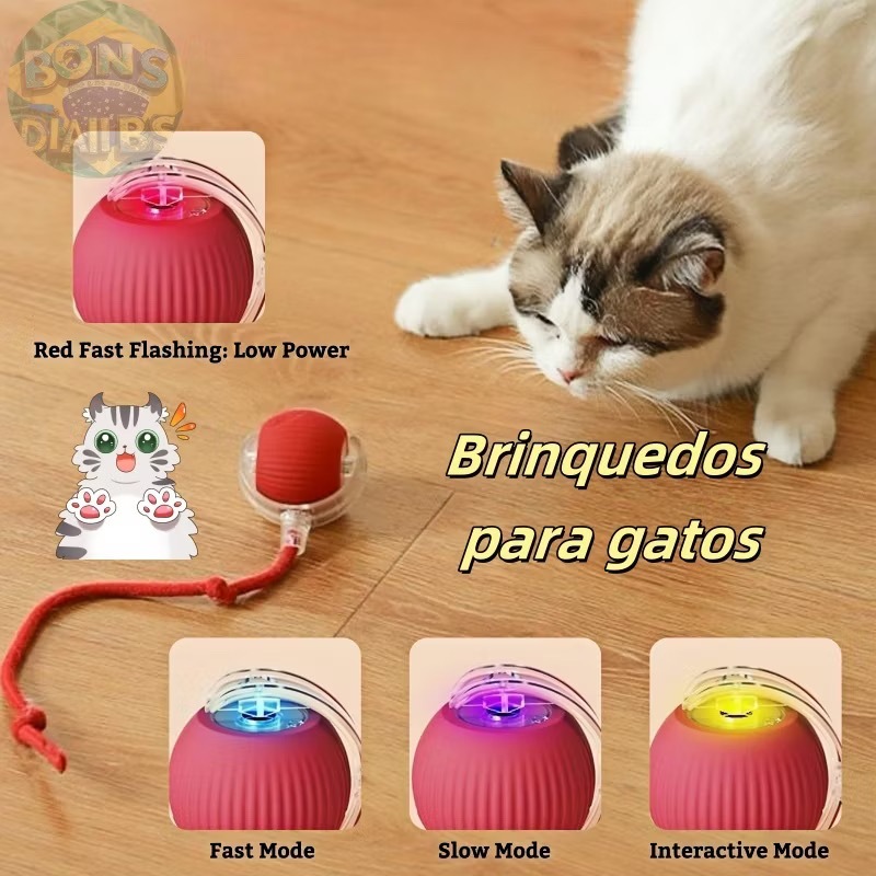Brinquedos Inteligentes Para Gatos Bola De Rolamento Automática Cauda Falsa Recarregável Elétrico em Oferta na Shopee