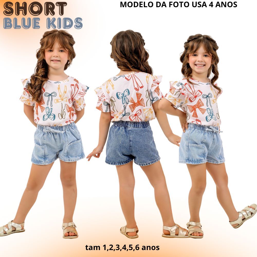 Short Jeans Menina Infantil Bebê Confortavel Com Bolsos, 01, 02, 03, 04, 05, 06 Anos em Oferta na Shopee