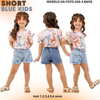 Short Jeans Menina Infantil Bebê Confortavel Com Bolsos, 01, 02, 03, 04, 05, 06 Anos em Oferta na Shopee