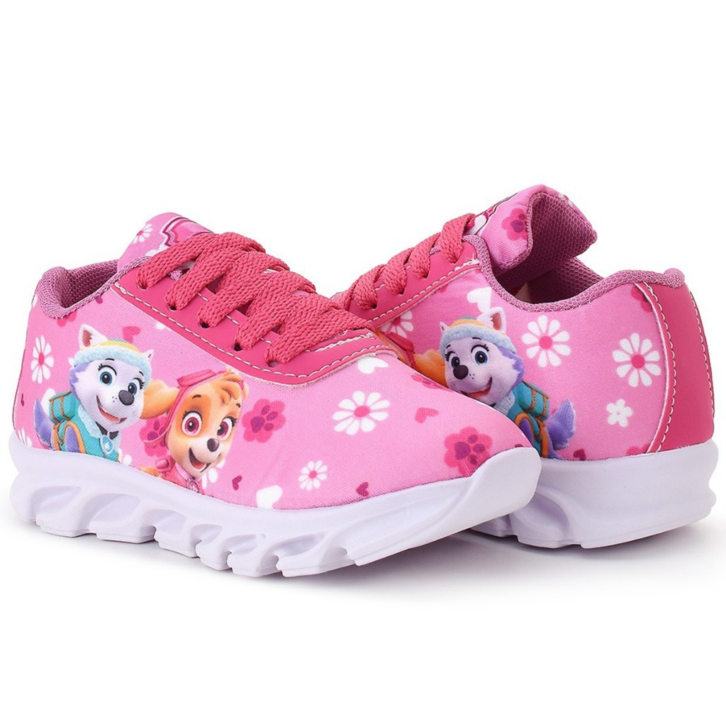 Kit Tênis Infantil Skye Menina + Chinelo + Relógio Digital + Óculos