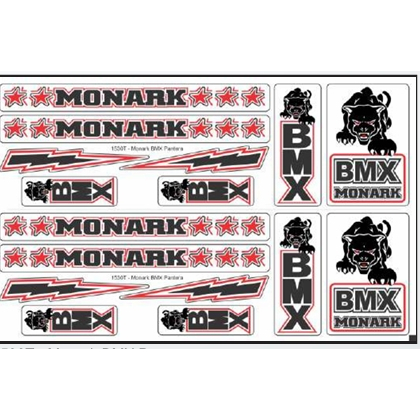 CARTELA DUPLA (2 jogos) ADESIVOS COLANTES MONARK BMX PANTERA