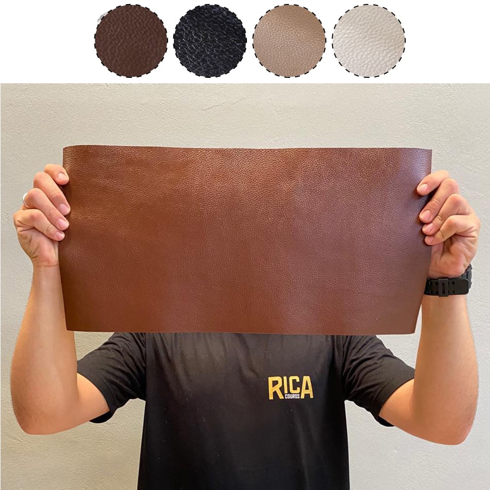 Painel de Couro Genuíno Tipo Floater - Retalho 25x50cm – Placa Textura Encorpada 14/16 Linhas Bolsas, Cinto, Artesanato