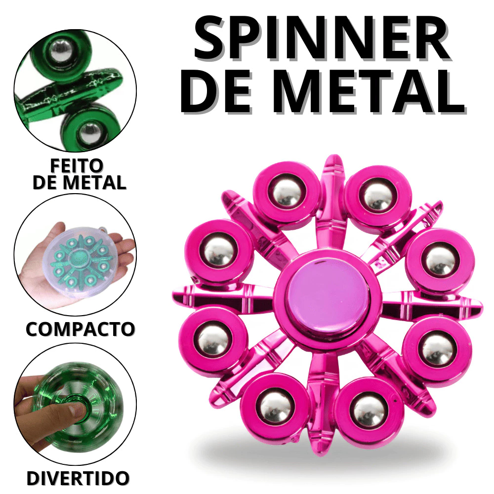 ✨ Spinner de Metal Antiestresse – Fidget Toy Portátil para Alívio de Ansiedade e Concentração