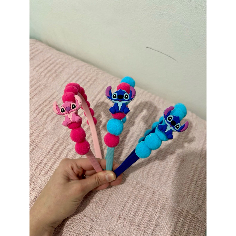 Tiara Stitch Pompom Premium | Arco Arquinho de Cabelo Disney