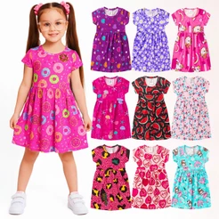 Kit 3 peças Vestido Infantil Menina Feminino Verão 1 ao 8