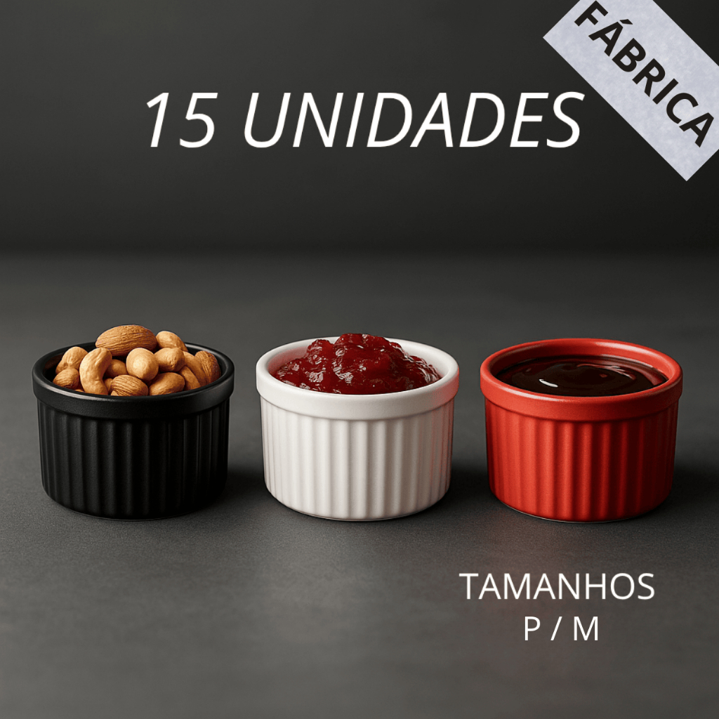 Kit 15 Ramekin NAWO Canelado Ramequim Melamina Molho Buffet Plástico Molheira petisqueira Ramecan