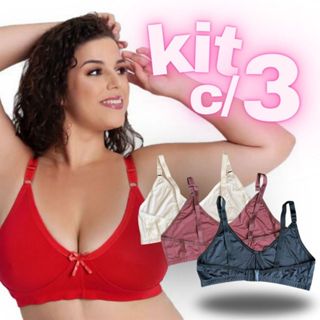 Sutiã Plus Size Alça Larga Reforçado Fivela Aço Tamanhos Grandes Sustentação em Oferta na Shopee