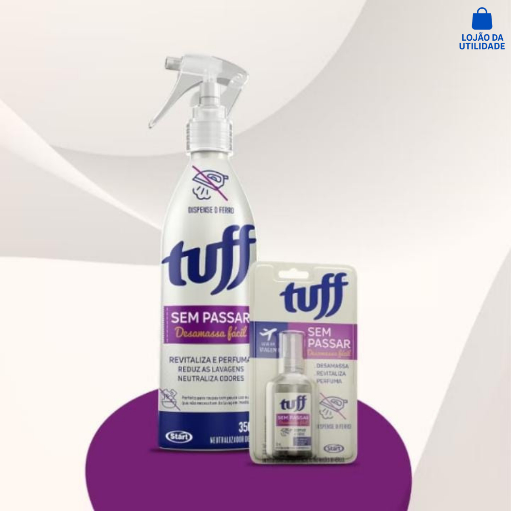 Kit Tuff 350ml + Mini Tuff 60ml Viagem Neutralizador Sem Passar Desamassa Fácil Tuff Sem Passar Desamassa Fácil, Perfuma