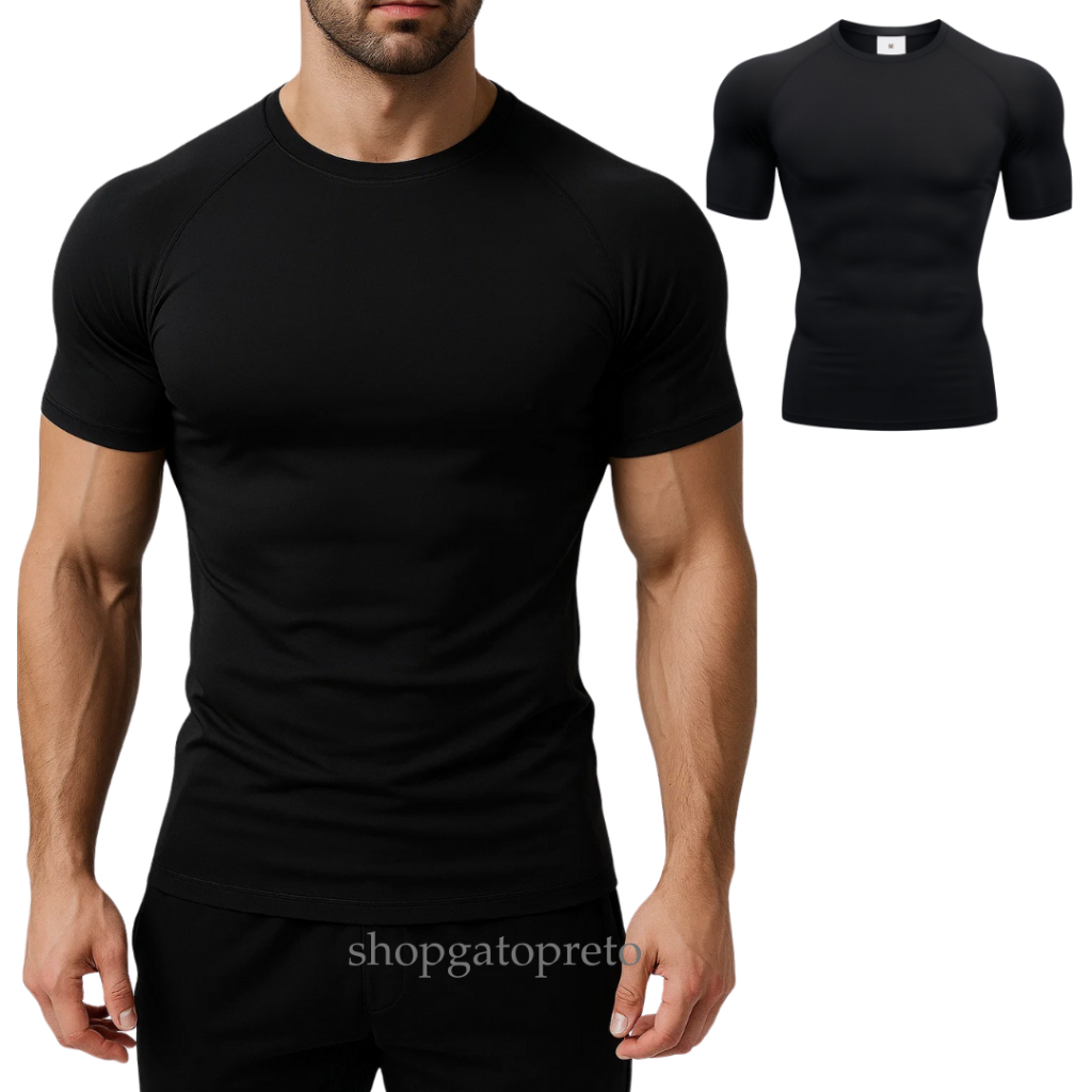 Camiseta de Compressão Academia Rash Guard Jiujitsu Apertada Justa Treino
