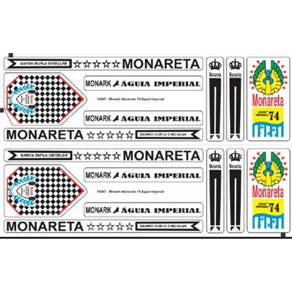 ADESIVOS CARTELAS DUPLAS (2 jogos) MONARETA 74 AGUIA IMPERIAL MONARK