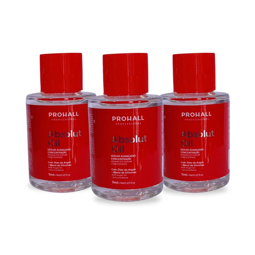 Óleo Reparador Absolut Oil Prohall 7ml Argan + Blend de Silicones Sérum Capilar Repardor de Pontas