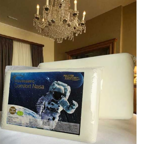 KIT COM 02 TRAVESSEIROS NASA COMFORT VISCOELASTICO MACIO ANTIALERGICO COM 10cm ALT