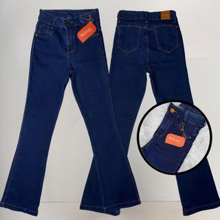 CALÇA FLARE Jeans Infantil Meninas 4 a 12 Boca de sino cintura alta elastano confortável BOIADEIRA