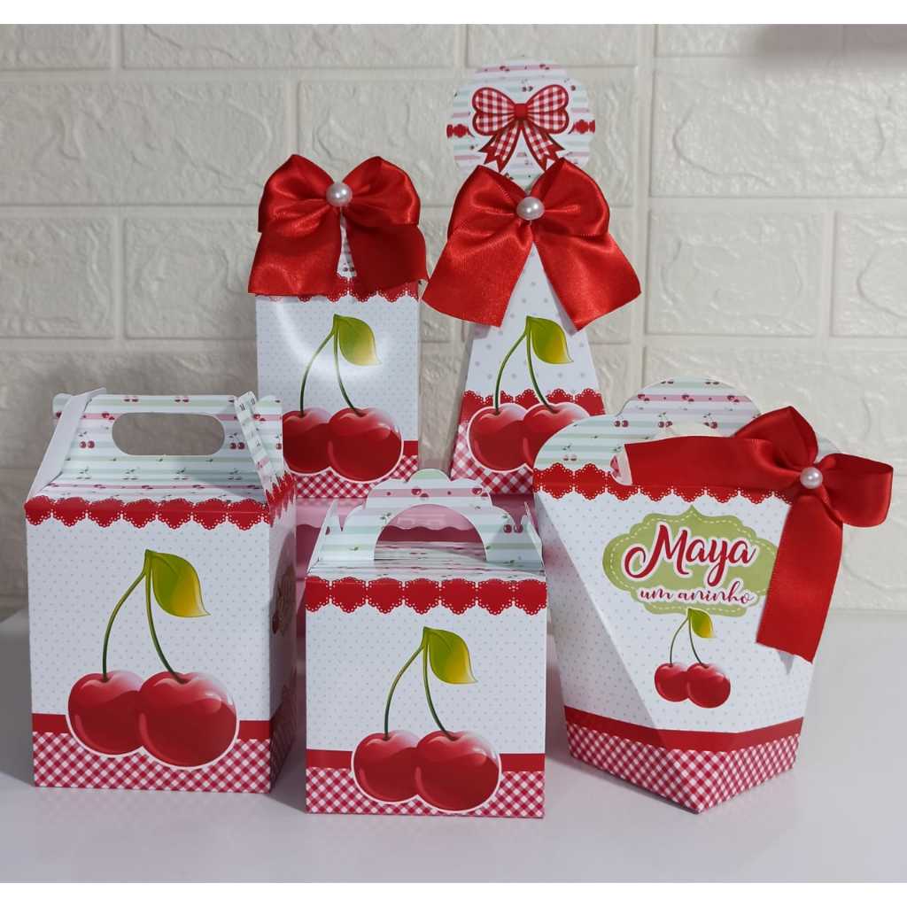 Kit Papelaria Personalizada Cerejinha/PEGUE E MONTE/Personalizado festa infantil/Lembrancinha