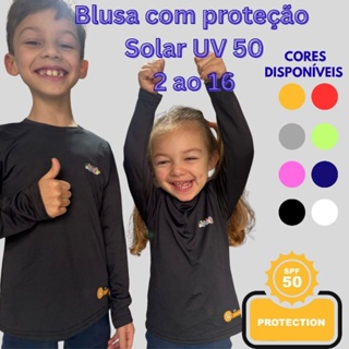 Camisa blusa térmica microfibra proteção UV 50 praia piscina verão 2/16 em Oferta na Shopee