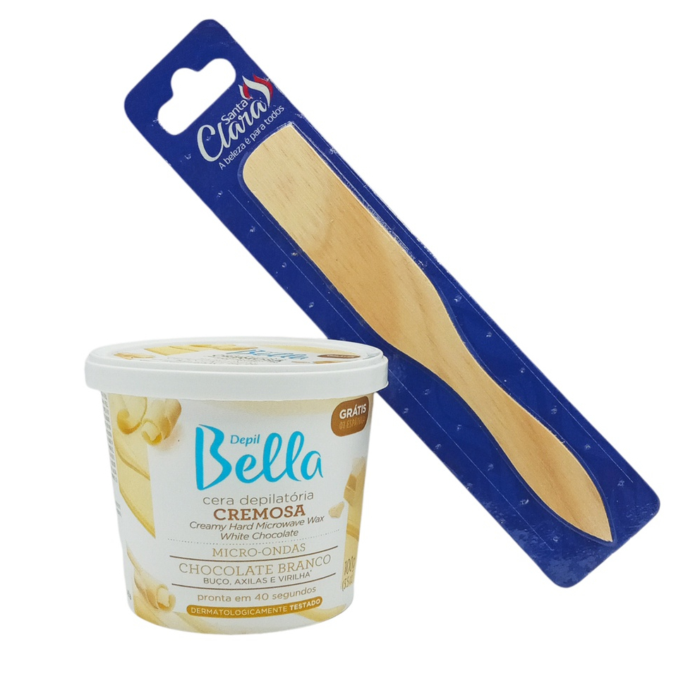 Cera Cremosa Depilação DepilBella Choc. Branco C/ Espátula em Oferta na Shopee