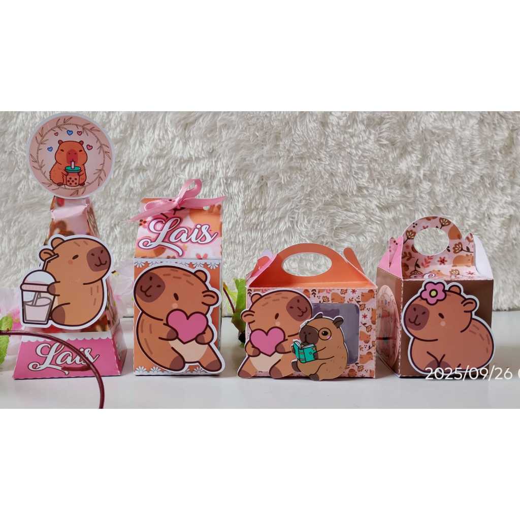 PEGUE E MONTE .Kit Festa Personalizados CAPIVARA bebê caixinhas lembrancinhas de aniversários para Festas