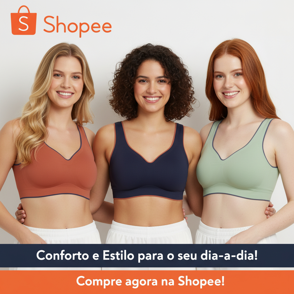 Top Sutiã Super Confortável sem Costura Bojo Removível sem Fecho