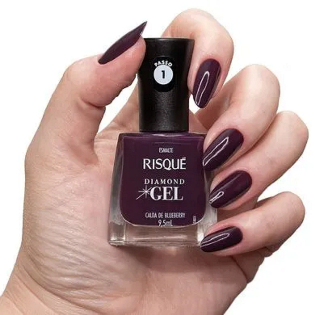 Esmalte Risque Diamond Gel Brilho Intenso e  Secagem Rápida