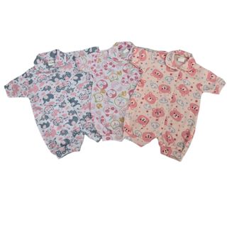 Macacão Verão Bebê KIT COM 3 Malha Canelada em Oferta na Shopee