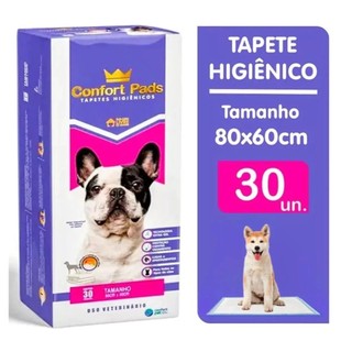 Tapete Higienico Confort Pads 80x60cm 30 Unidades Para Caes Cachorro e Gatos