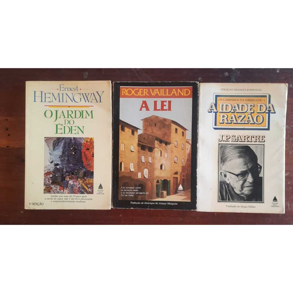 KIT 03 LIVROS USADOS E ANTIGOS - O JARDIM DO EDEN // A LEI // A IDADE DA RAZAO