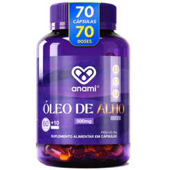 ÓLEO DE ALHO 1000mg por Dose – Softgel Sem Sabor e Sem Odor – Sem Glúten – 70 Cápsulas – Anami