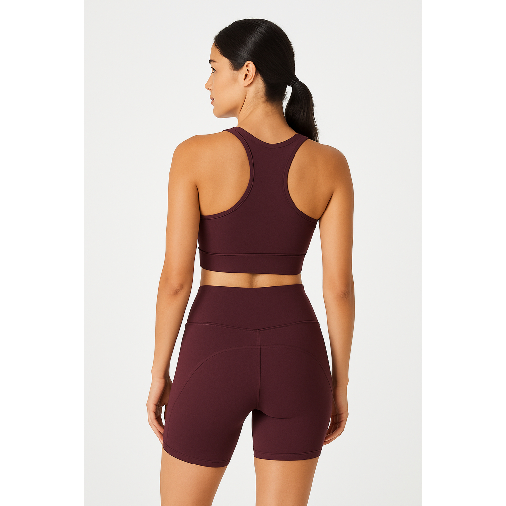 Conjunto Fitness Feminino Poliamida Shorts + Top Alta Compressão Academia