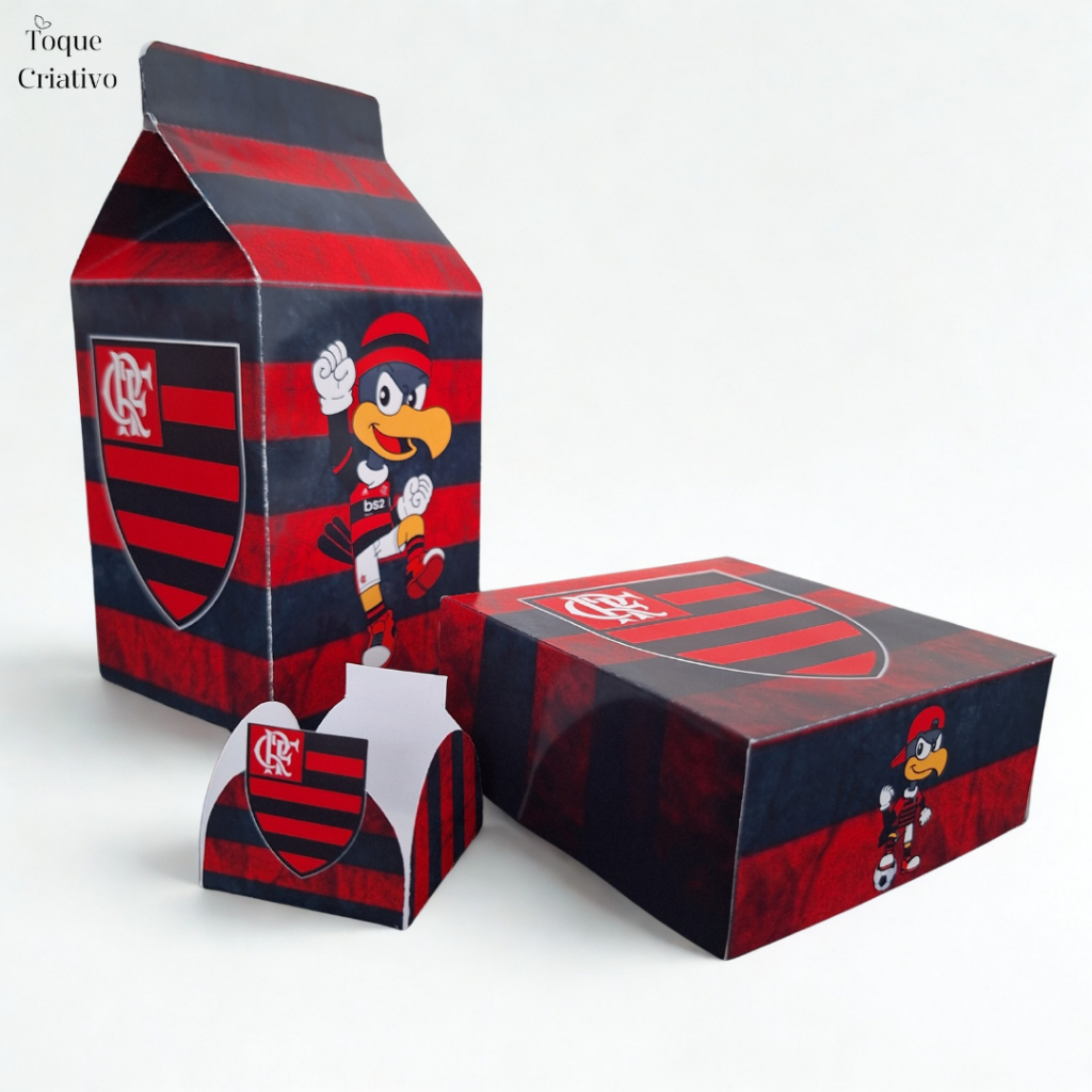 Kit 60 Caixinhas Milk Flamengo Personalizadas Lembrancinha Festa de Aniversário Infantil