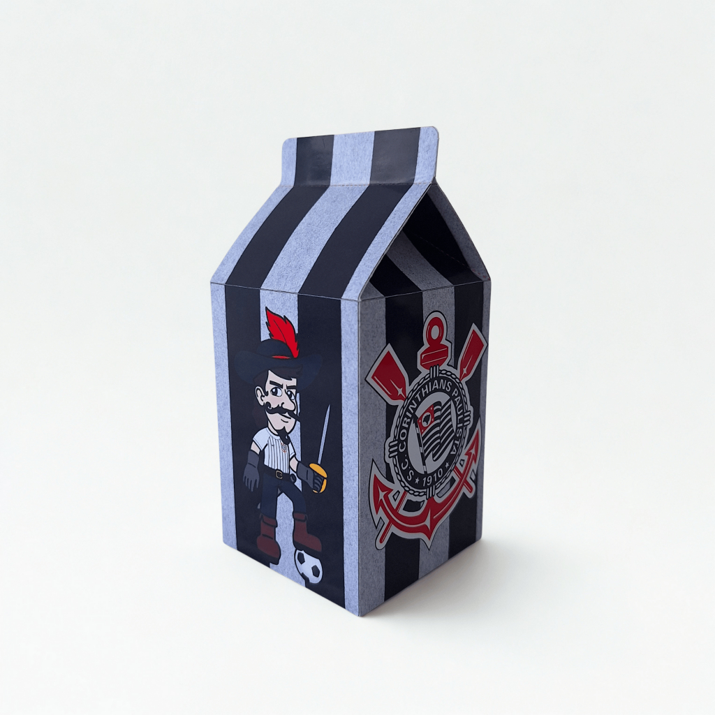 Caixinha Milk Corinthians Personalizada Lembrancinha para Festa de Aniversário Infantil