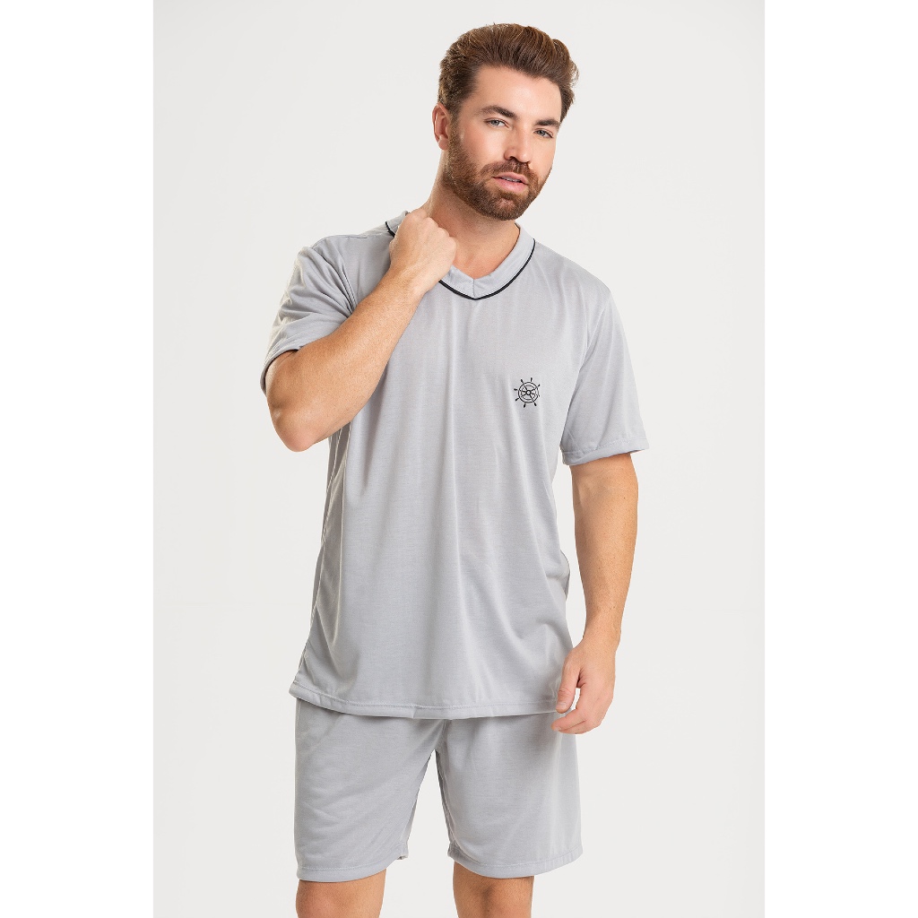 Pijama Masculino Verão Malha Premium | Conjunto Fresco e Confortáve