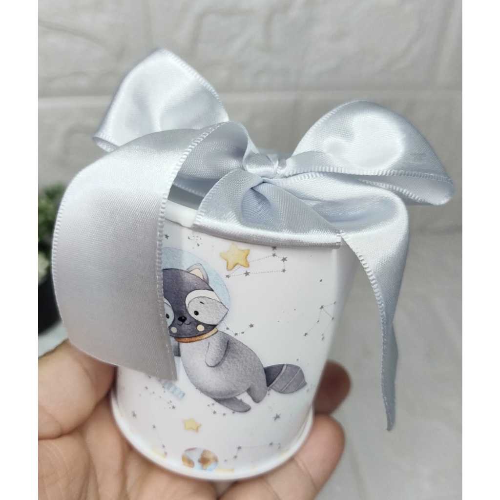 Lembrancinha Tubo lata Personalizada Batizado Maternidade Bebê Aniversário Nome 7x6 cm
