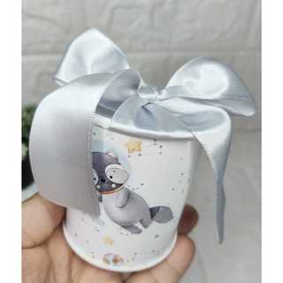 Lembrancinha Tubo lata Personalizada Batizado Maternidade Bebê Aniversário Nome 7x6 cm